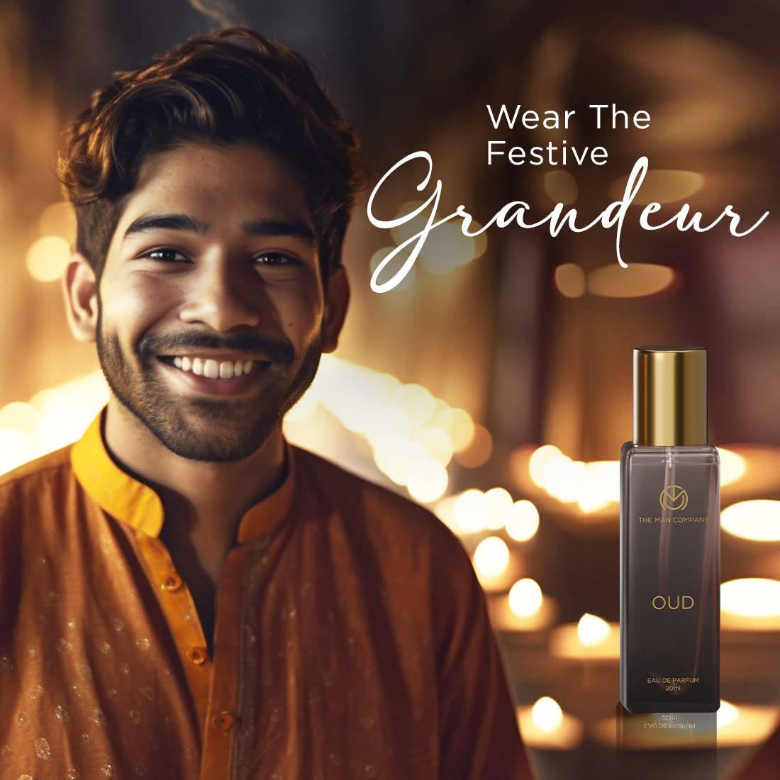 Specially Curated Perfume Gift Set for Men 4*20ml - A Gentleman’s Moods | Premium Long-Lasting Fragrance | Luxury EAU DE Parfum | Night For Date | Blanc For Office | Fire For Party | Oud For Outing