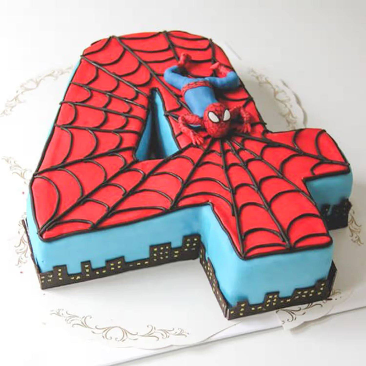 Spiderman 4 Number Cake