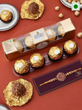 Stone-Studded & Beaded Rakhis With Ferrero Rocher Chocolate Set