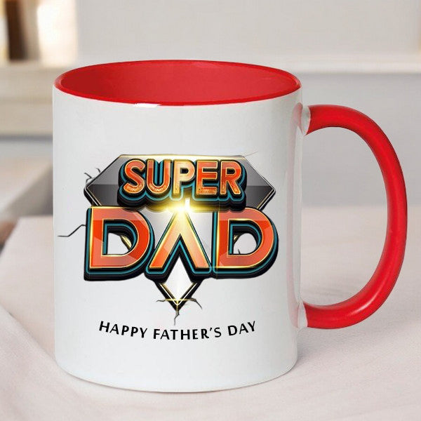 Red Super Dad Mug