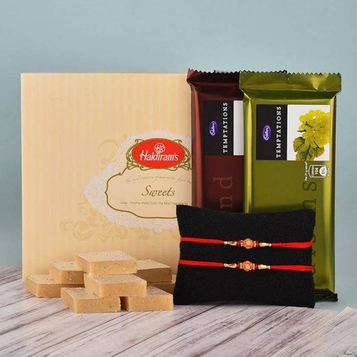 Temptations Chocolate with Kaaju Katli Rakhi Hamper
