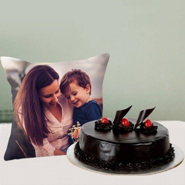 Truffle Cake with Picture Cushion Combo