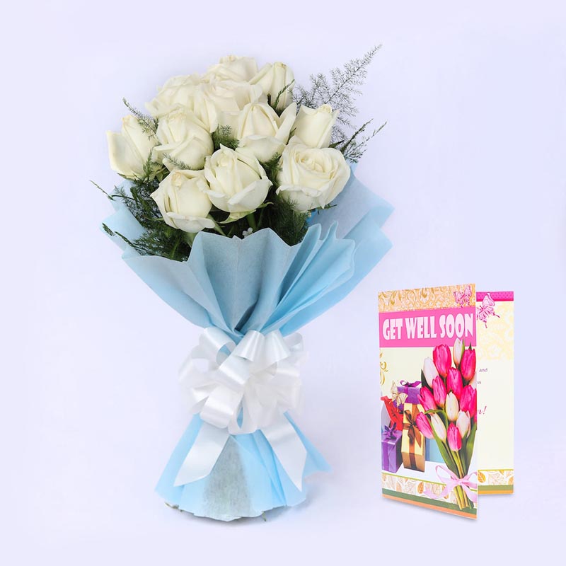 White Mystic Roses Combo