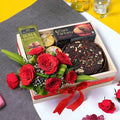 Xmas Plum Rose Cookies Candle Choco Hamper